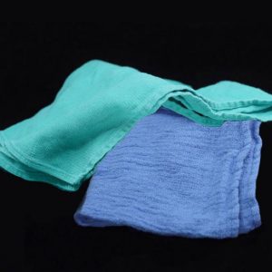 blue and green towels